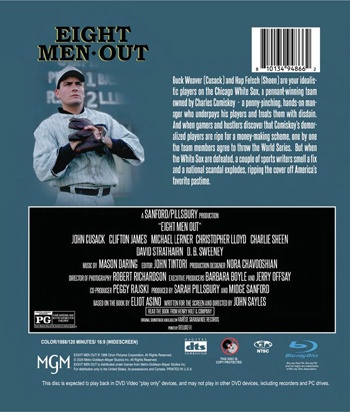 Back cover of Eight Men Out Blu-ray