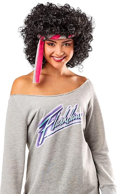Flashdance Alex Owens Adult Wig Curly Black Style