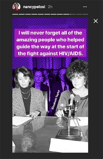 Instagram story by Nancy Pelosi posted on March 8, 2018