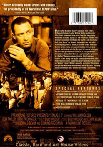 Back cover of Stalag 17 DVD