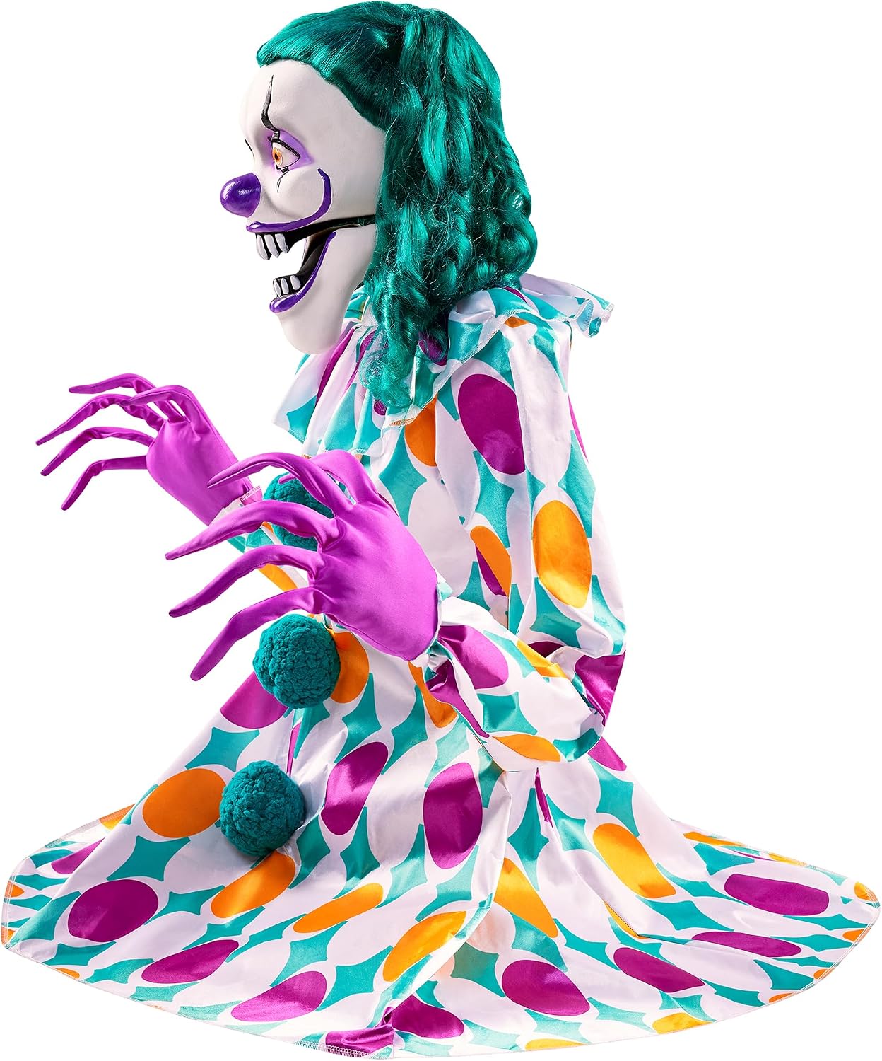 Lucky Liz Animatronic side view showing circular motion pose and clown costume detail