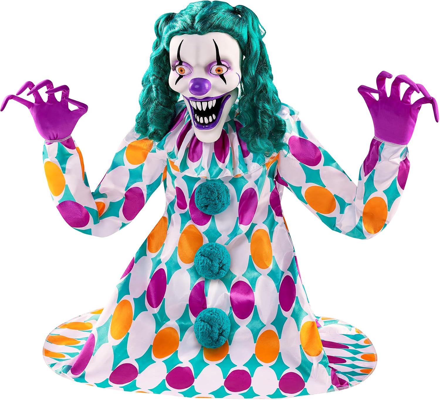 Lucky Liz Animatronic displayed in indoor Halloween haunted house setting