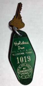 Vintage Holiday Inn motel key fob from the mid-century motel travel era