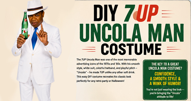Infrographic DIY 7UP Uncola Man Costume