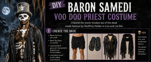 Infrographic DIY Baron Samedi Voodoo Priest Costume