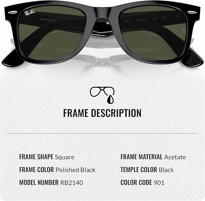 Ray-Ban RB2140 Original Wayfarer Sunglasses for DIY Blues Brothers Costume