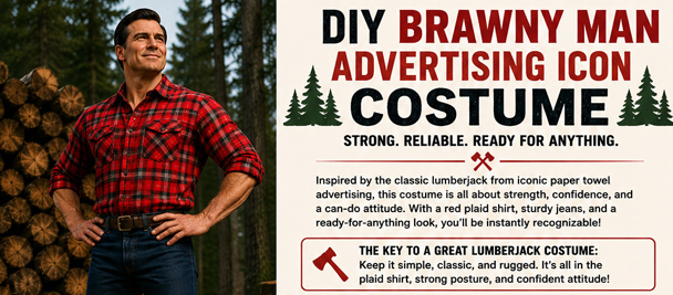Infographic of the DIY Brawny Man Costume