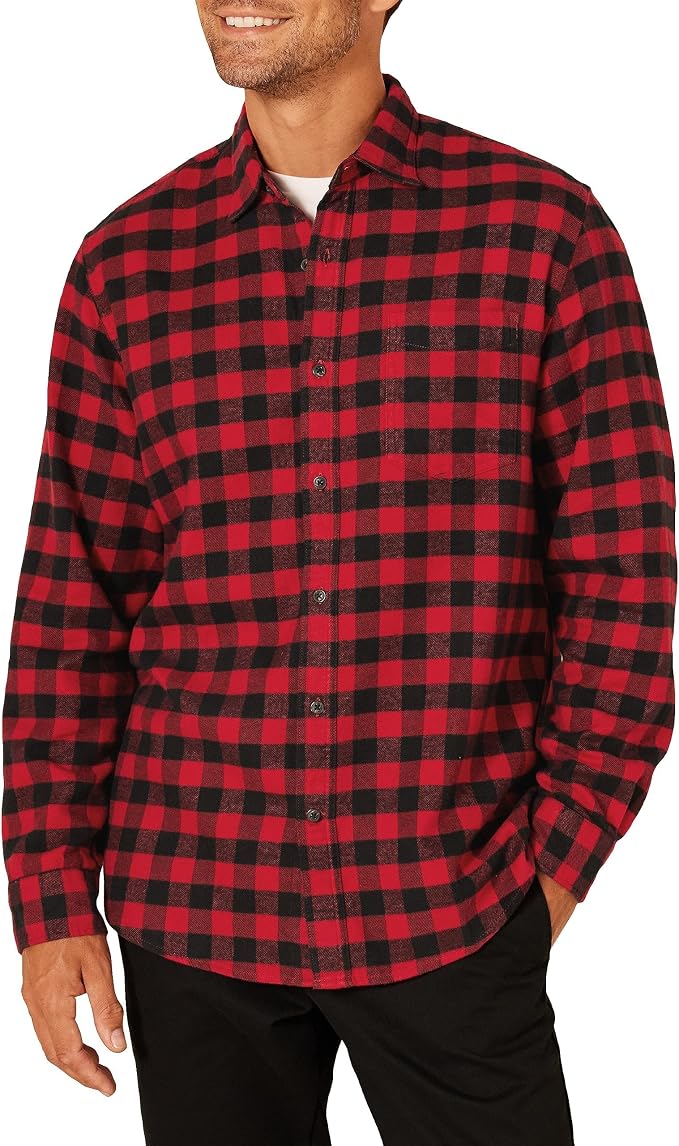 Men's Red and Black Flannel Shirt for DIY Brawny Man Costume