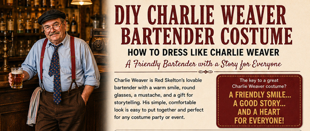 Infrographic for your DIY Charlie Weaver Bartender Costume