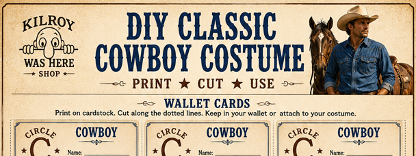 Cowboy Identification Cards and Horse & Saddle Inspection Sheet for your DIY Classic Cowboy Costume