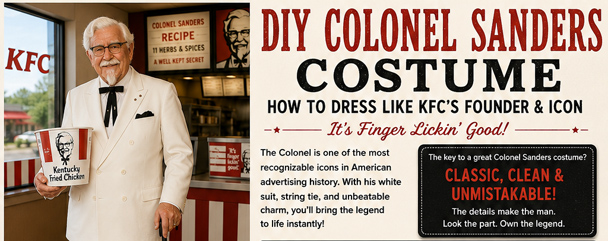 Infographic of the DIY Colonel Sanders Costume