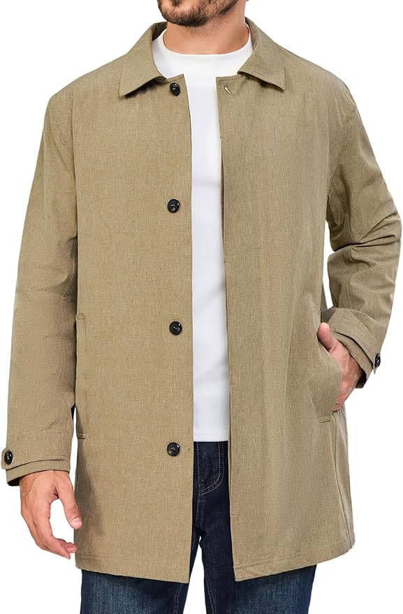 Tan Single Breasted Rain Coat for DIY Columbo Costume