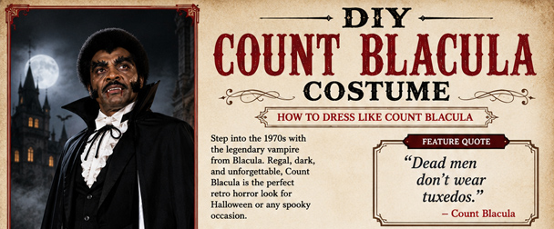 Infrographic for your DIY Count Blacula Costume
