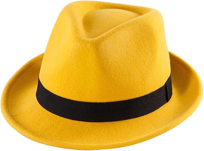 Yellow Trilby Fedora Hat for DIY Dick Tracy Costume