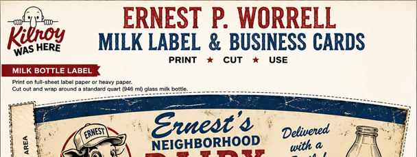 Milk Bottle Label & Business Card for your DIY Ernest P. Worrell Costume