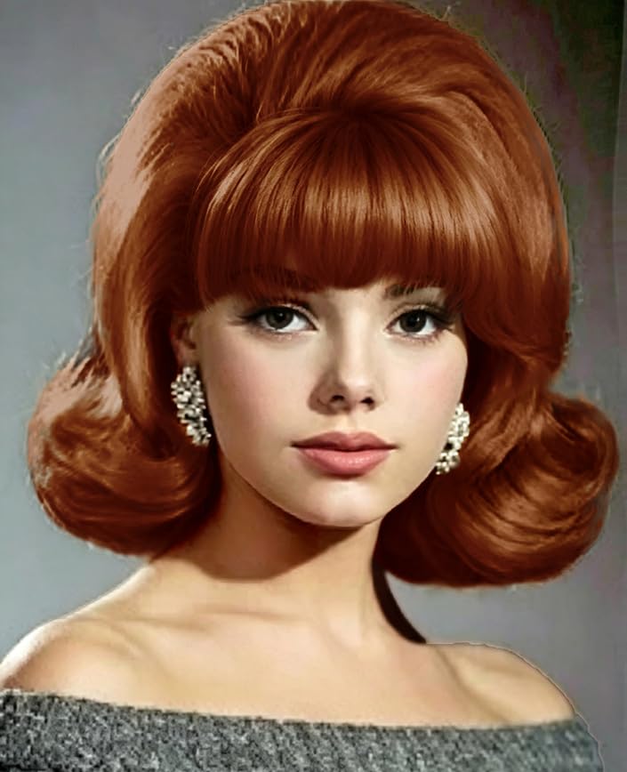 Short Brown Vintage Curly Wig with Bangs and Flip for DIY Flip Wilson Costume