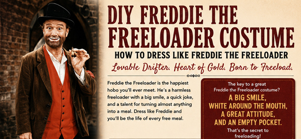 Infrographic for your DIY Freddie the Freeloader Costume