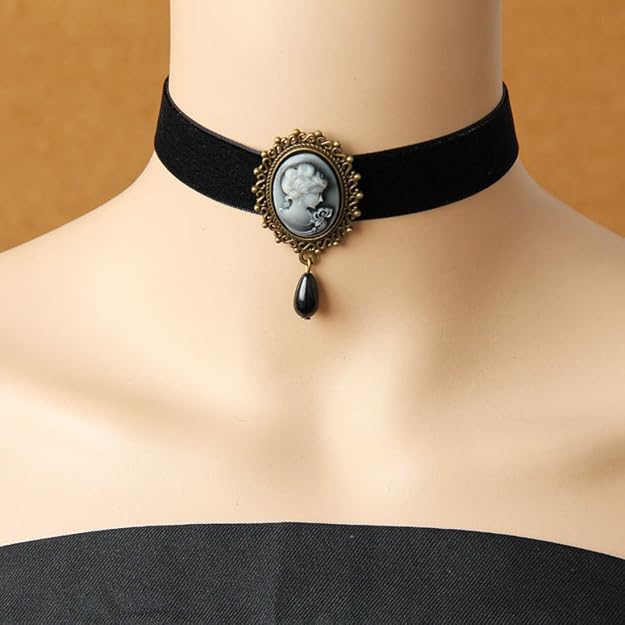 Victorian Black Velvet Lace Choker for DIY Gladys Hallward Costume