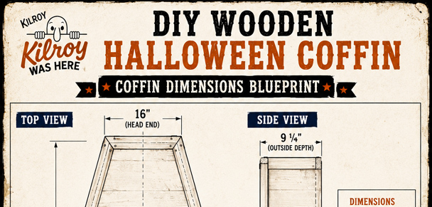 Blueprints of the DIY Halloween Coffin