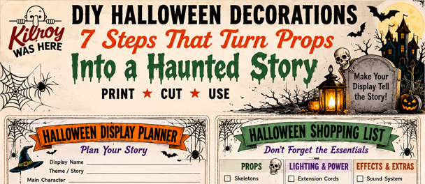 Free printable Checklist for your DIY Halloween Decorations Reminder List