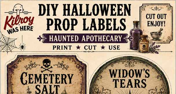 Free printable Haunted Apothecary for your DIY Halloween Prop Labels