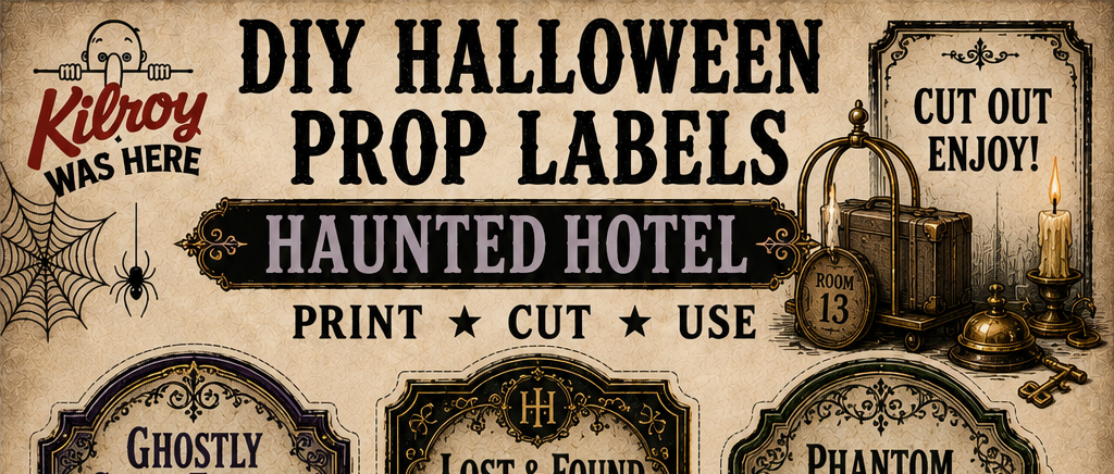 Free printable Haunted Hotel for your DIY Halloween Prop Labels Part 2