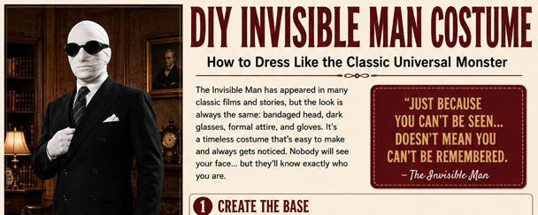Infrographic DIY Invisible Man Costume