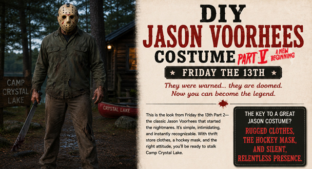 Infrographic for your DIY Jason Voorhees New Beginning Costume