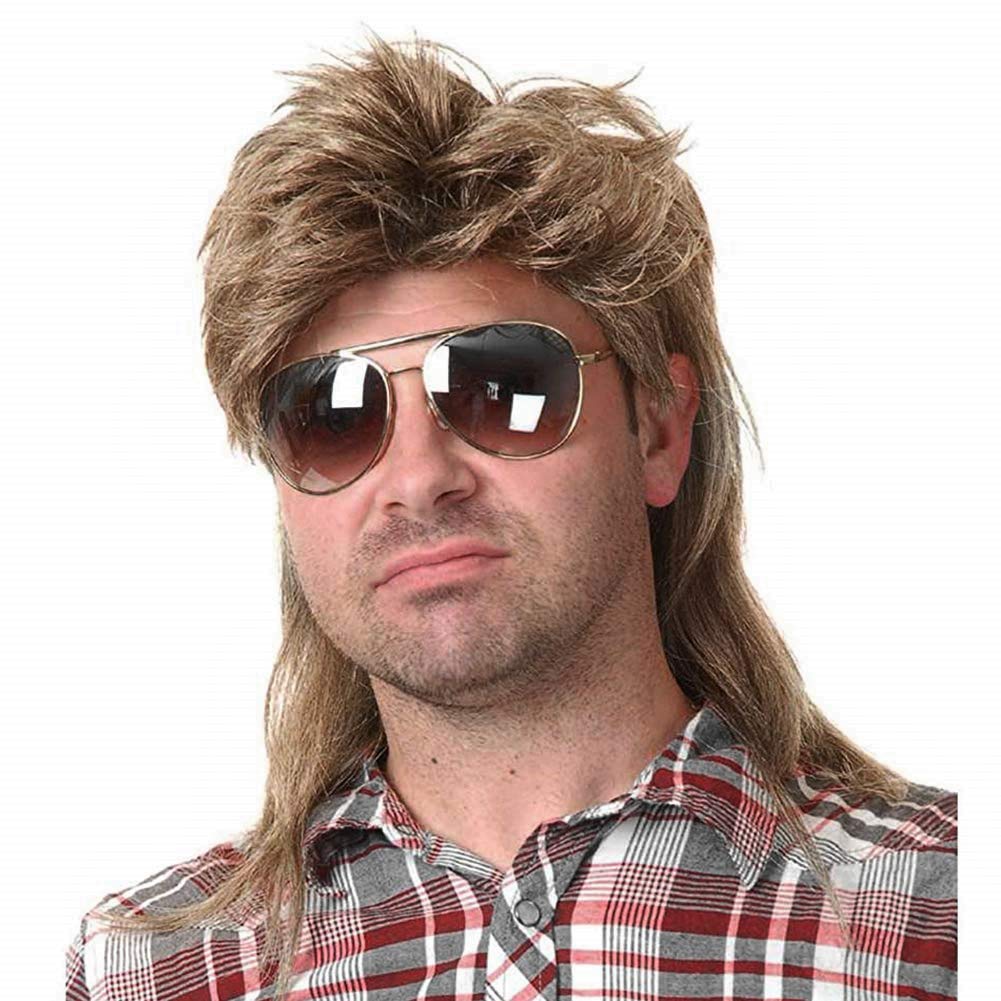 Men's Brown Mullet Wig for DIY Joe Dirt Costume