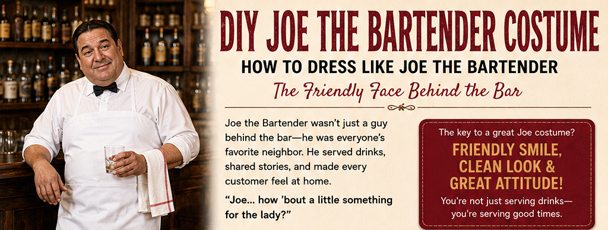 Infrographic for your DIY Joe the Bartender Costume