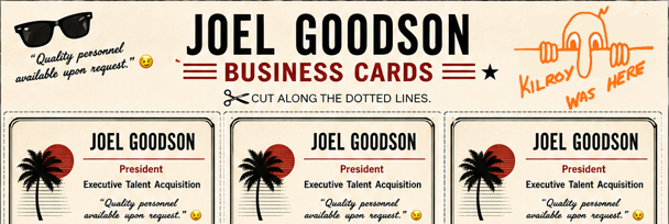 Free printable Business Cards & Invoices for your DIY Joel Goodson Risky Business Costume