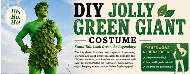 Infrographic DIY Jolly Green Giant Costume