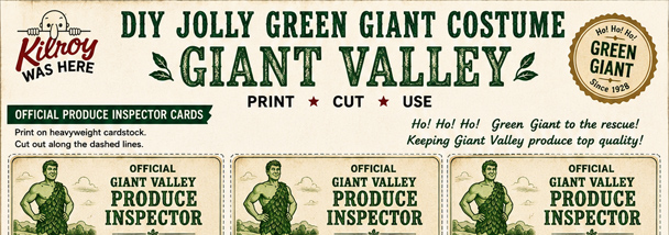 Free printable Produce Inspector & Produce Inspection Reports for your DIY Jolly Green Giant Costume