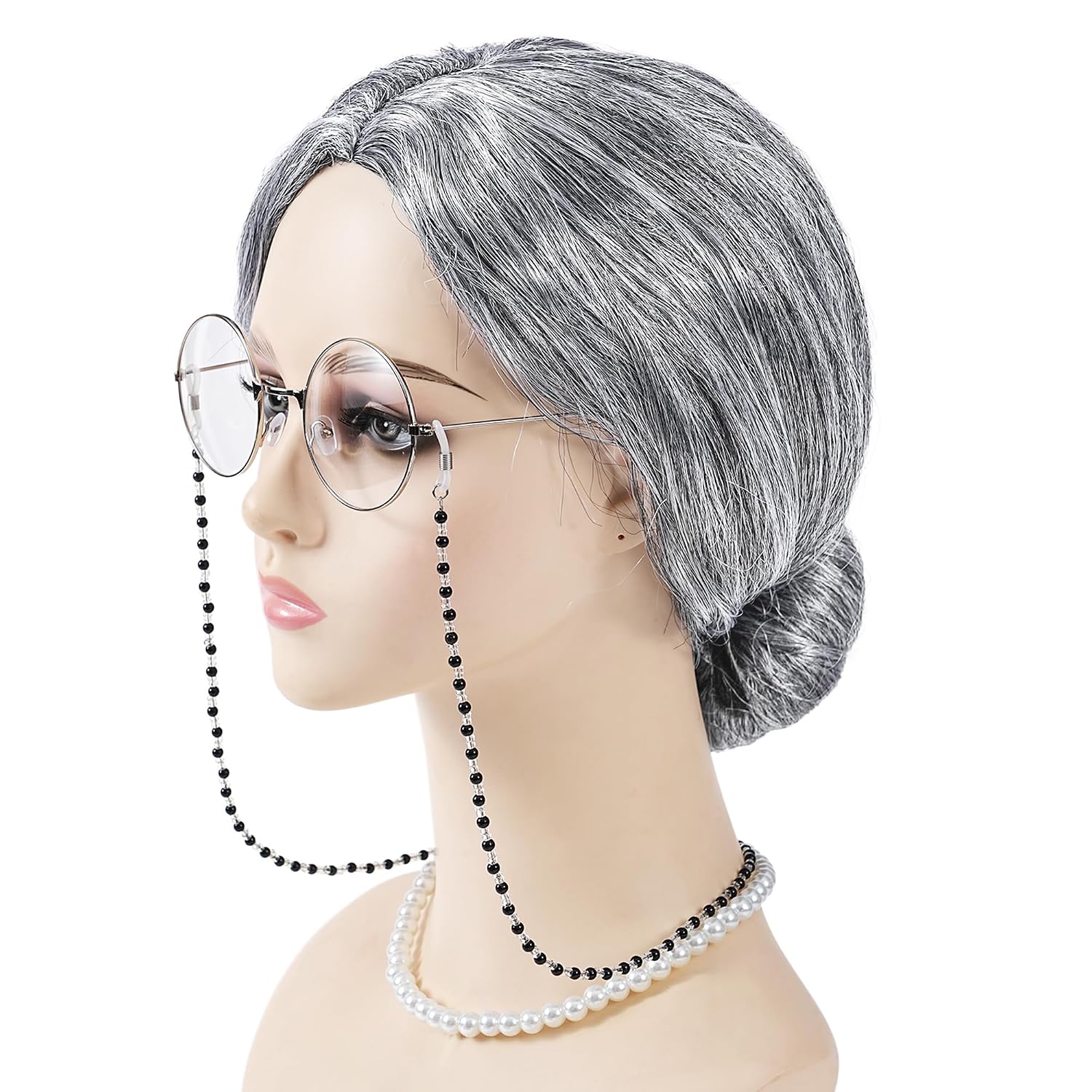 Gray Grandma Wig Costume Set for DIY Maude Frickert Costume