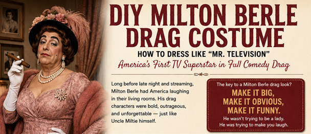 Infrographic for your DIY Milton Berle Drag Costume