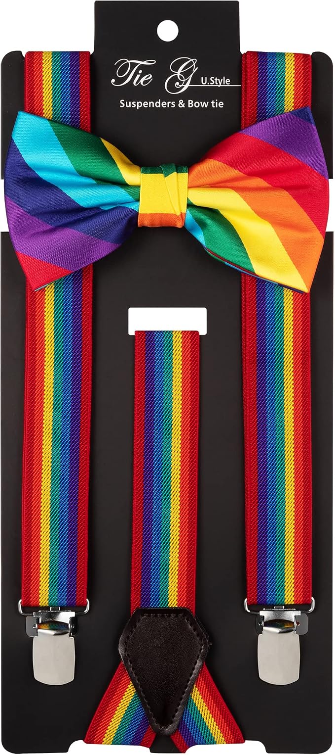 Rainbow Men's Suspenders for DIY Mork from Ork Costume