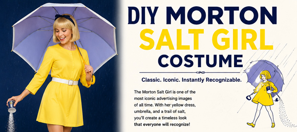 Infographic of the DIY Morton Salt Girl Costume