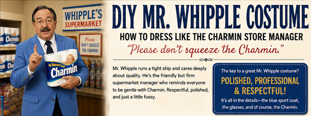 Infographic of the DIY Mr. Whipple Costume