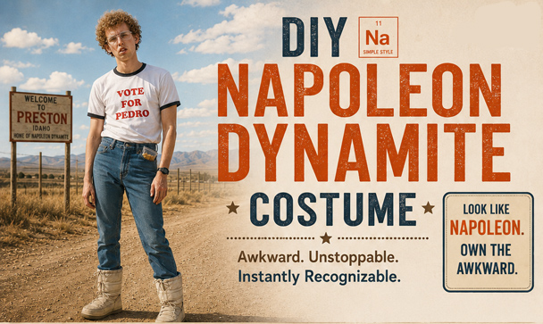 Infographic of the DIY Napoleon Dynamite costume