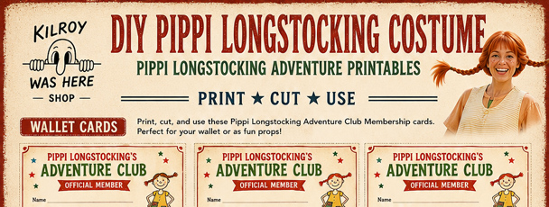 Adventure Club Membership Card and Adventure Log for your DIY Pippi Longstocking Costume