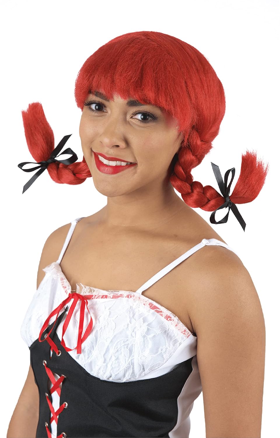 Red Pigtail Costume Wig for DIY Pippi Longstocking Costume