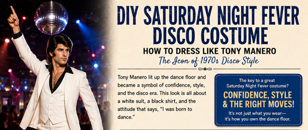 Infrographic for your DIY Saturday Night Fever Disco Costume