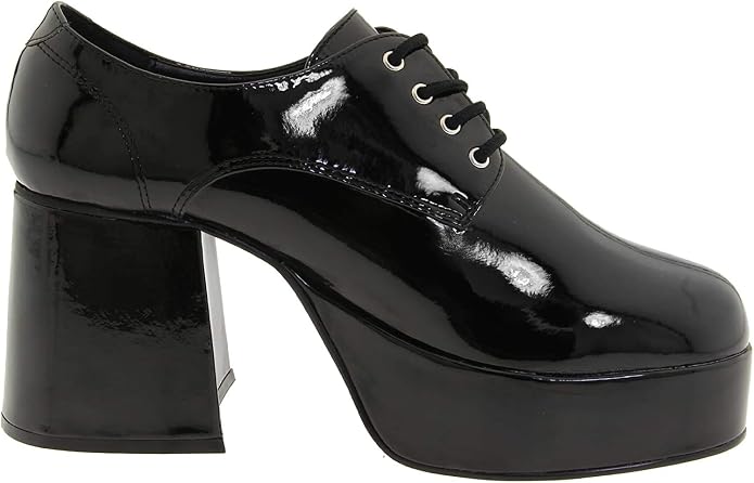 Men's Black Platform Oxford Shoes for DIY Saturday Night Fever Disco Costume