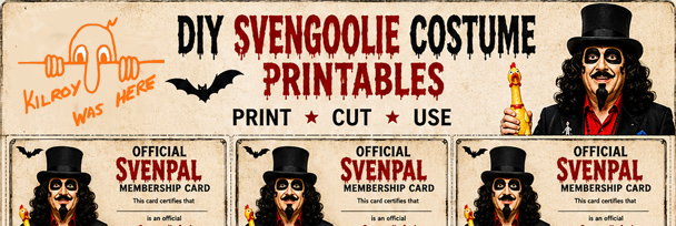 Free printable Fan Club Membership Card & Official Rubber Chicken Throwing License for your DIY Svengoolie Costume