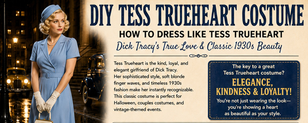 Infrographic for your DIY Tess Trueheart Costume