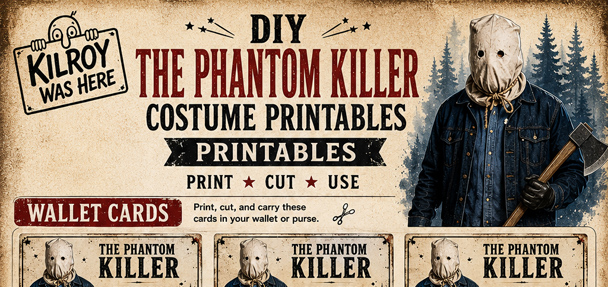 Killer Cards and Wanted Poster for your DIY The Phantom Killer Costume