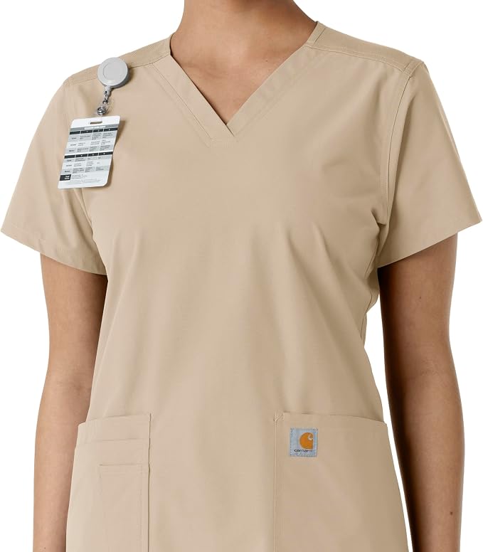 Carhartt Women's V-Neck Scrub Top for DIY Crazy Eyes Costume