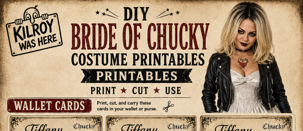 Wallets cards and Marriage Invites for your DIY Bride of Chucky Costume