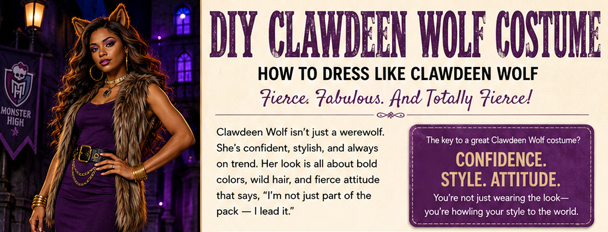 Infrographic for your DIY Clawdeen Wolf Monster High Costume