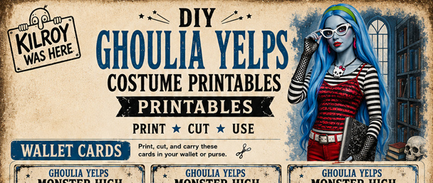 Library Pass cards and Zombie Survival for your DIY Ghoulia Yelps Monster High Costume